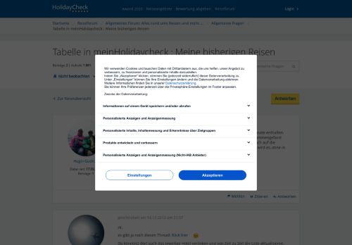 
                            7. Tabelle in meinHolidaycheck : Meine bisherigen Reisen | Allgemeine ...