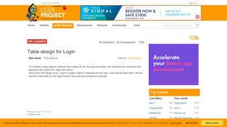 
                            1. Table design for Login - CodeProject