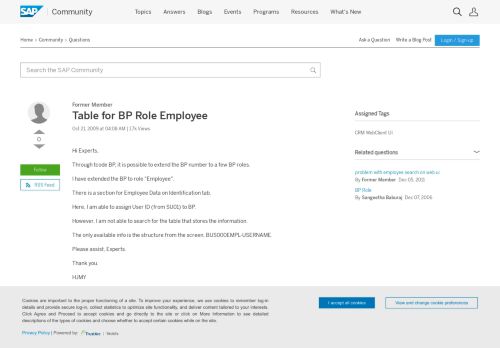 
                            11. Table for BP Role Employee - archive SAP