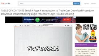 
                            12. TABLE OF CONTENTS Serial # Page # Introduction to Trade Cast ...