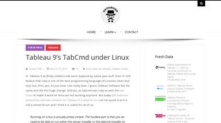 
                            6. Tableau 9's TabCmd under Linux -Databoss