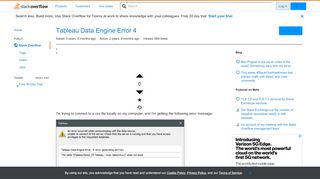 
                            11. Tableau Data Engine Error 4 - Stack Overflow