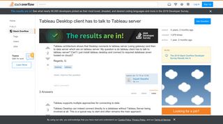 
                            8. Tableau Desktop client has to talk to Tableau server - Stack Overflow