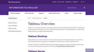 
                            9. Tableau Overview : Information Technology - Northwestern University