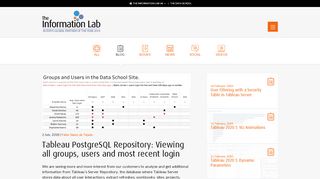 
                            11. Tableau PostgreSQL Repository: Viewing all groups, users and most ...