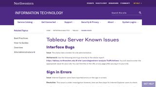 
                            12. Tableau Server Known Issues: Information Technology ...