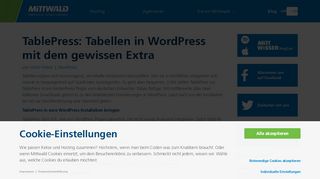 
                            12. TablePress: WordPress Tabellen mit dem gewissen Extra - Mittwald