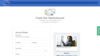 
                            6. Taboola - Sign Up to Start Your Campaign.