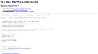 
                            2. [tac_plus] Re: PAM authentication - Shrubbery Networks