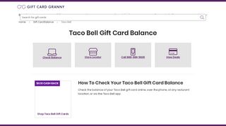 
                            12. Taco Bell Gift Card Balance | GiftCardGranny