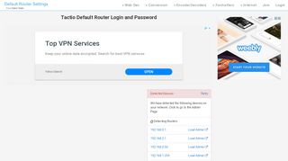 
                            4. Tactio Default Router Login and Password - Clean CSS
