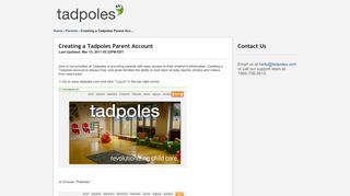 
                            10. Tadpoles | Creating a Tadpoles Parent Account