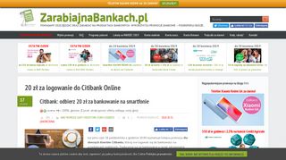 
                            8. Tag: 20 zł za logowanie do Citibank Online - ZarabiajnaBankach.pl