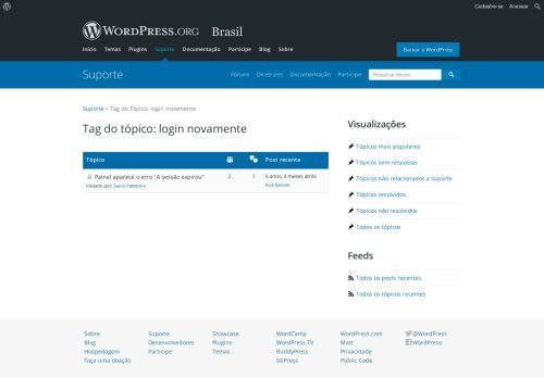 
                            5. Tag do Tópico: login novamente | WordPress.org