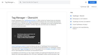 
                            6. Tag Manager – Übersicht - Tag Manager-Hilfe - Google Support