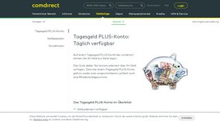 
                            1. Tagesgeld PLUS-Konto: Täglich verfügbar | comdirect.de