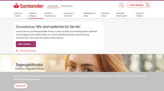 
                            6. Tagesgeldkonto – Hohe Sicherheit und Flexibilität - Santander