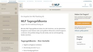 
                            1. Tagesgeldkonto: Kostenloses Konto für kurzfristige Anlagen - MLP