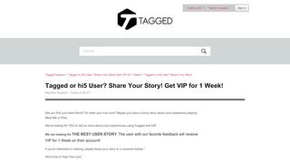 
                            10. Tagged or hi5 User? Share Your Story! Get VIP for 1 Week! – Tagged ...