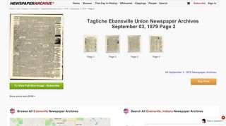 
                            5. Tagliche Ebansville Union Archives, Sep 3, 1879, p. 2