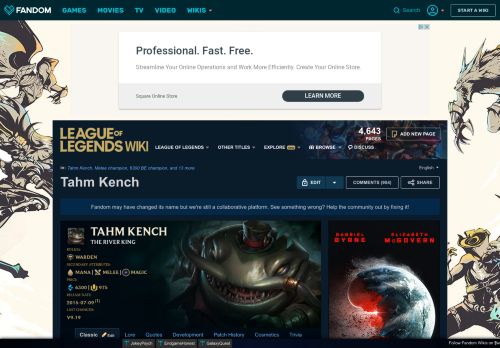 
                            9. Tahm Kench | League of Legends Wiki | FANDOM powered by Wikia