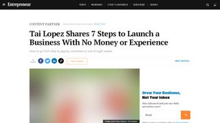 
                            7. Tai Lopez Shares 7 Steps to Launch a Business With No Money or ...