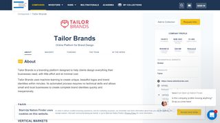 
                            12. Tailor Brands Online Platform for Brand Design - Start-Up Nation Finder