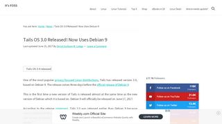 
                            13. Tails OS 3.0 Released! Now Uses Debian 9 - It's FOSS