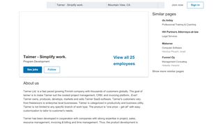 
                            5. Taimer - Simplify work. | LinkedIn