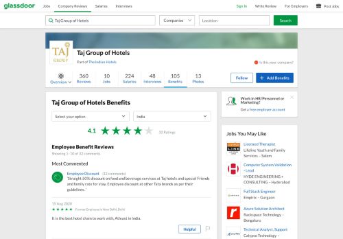 
                            9. Taj Group of Hotels Employee Benefits and Perks | Glassdoor.co.in