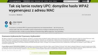 
                            12. Tak się łamie routery UPC: domyślne hasło WPA2 wygenerujesz z ...