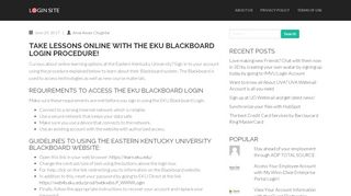 
                            10. Take Lessons Online with the EKU Blackboard Login Procedure ...