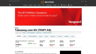 
                            9. Takeaway.com NV (TKWY.AS) Company Profile | Reuters.com