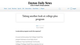 
                            10. Taking another look at college-plus program - Dayton Daily News