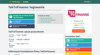 
                            8. TakToFinanse logowanie do taktofinanse.pl na stronie - Fin32.com
