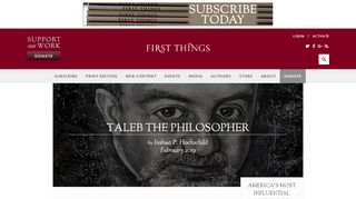 
                            1. Taleb the Philosopher by Joshua P. Hochschild | Articles | First Things