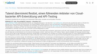 
                            9. Talend übernimmt Restlet, einen führenden Anbieter von Cloud ...