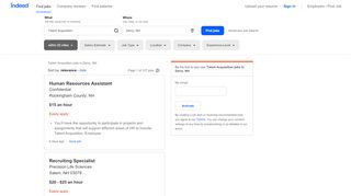 
                            12. Talent Acquisition Jobs, Employment in Derry, NH | Indeed.com