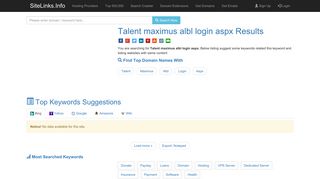 
                            3. Talent maximus albl login aspx Results For Websites Listing