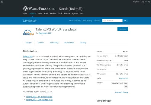
                            8. TalentLMS WordPress plugin | WordPress.org