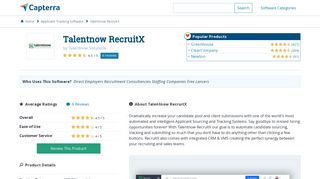 
                            6. Talentnow RecruitX Reviews and Pricing - 2019 - Capterra