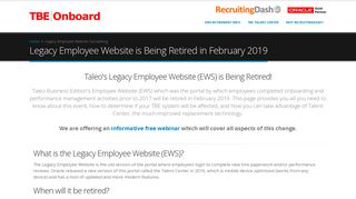 
                            8. Taleo Employee Website Sunsetting in February 2019 - ...