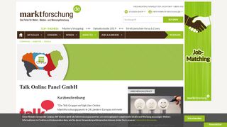 
                            12. Talk Online Panel GmbH - marktforschung.de