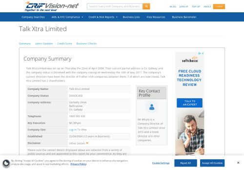 
                            1. Talk Xtra Limited - Irish and UK Company Information - Vision-Net