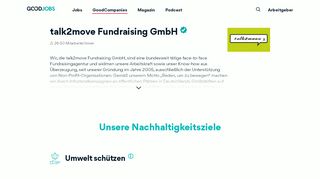 
                            6. talk2move Fundraising - Jobs und Mission | GoodJobs