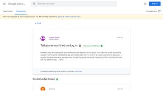 
                            10. Talkatone won't let me log in - Google Product Forums