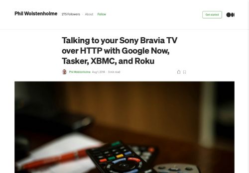 
                            6. Talking to your Sony Bravia TV over HTTP with Google Now, Tasker ...