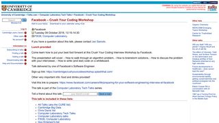 
                            11. talks.cam : Facebook – Crush Your Coding Workshop