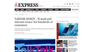 
                            11. TalkTalk DOWN - 'E-mail and internet issues' for hundreds ...