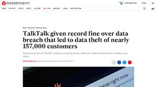 
                            13. TalkTalk given record fine over data breach that led to data theft of ...